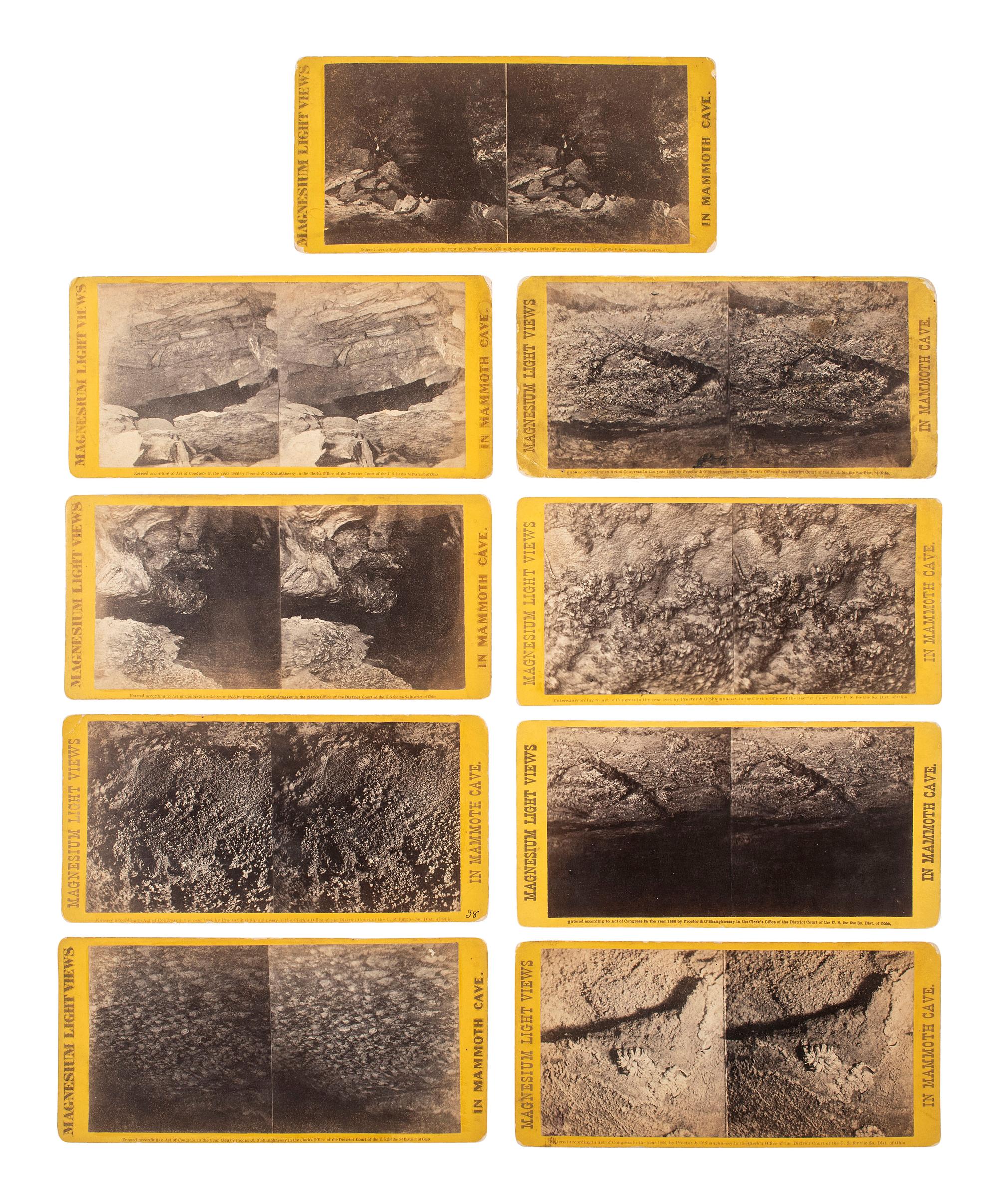 [EARLY PHOTOGRAPHY - MAMMOTH CAVE, KY]. WALDACK, Charles (1828-1882), photographer. A set of 42 stereoviews of Mammoth Cave, Kentucky. Cincinnati, OH, 1866.