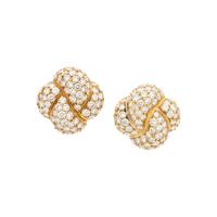 VAN CLEEF & ARPELS, DIAMOND EARCLIPS