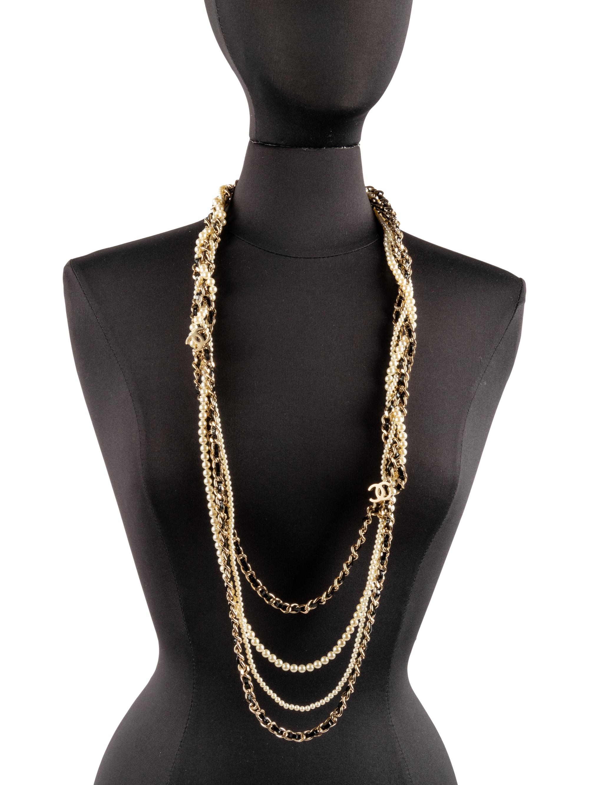 Chanel Faux Pearl and Chain Necklace, 2017