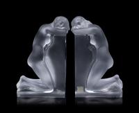 A Set of Lalique Reverie Bookends