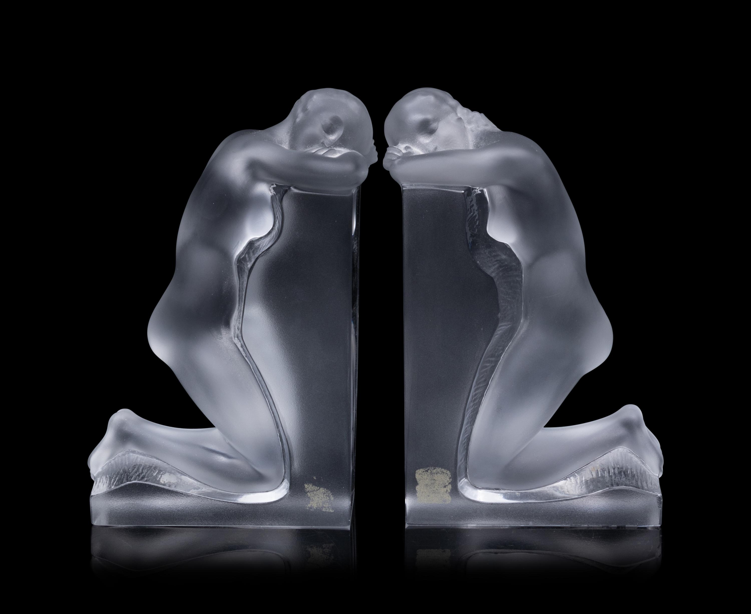 A Set of Lalique Reverie Bookends