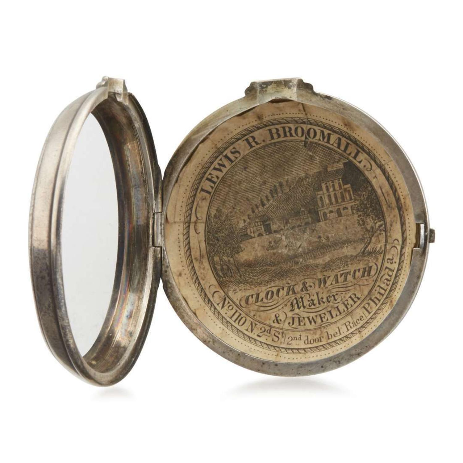 Sterling silver open-face pocket watch A. Hollisone, Liverpool, England, circa 1820