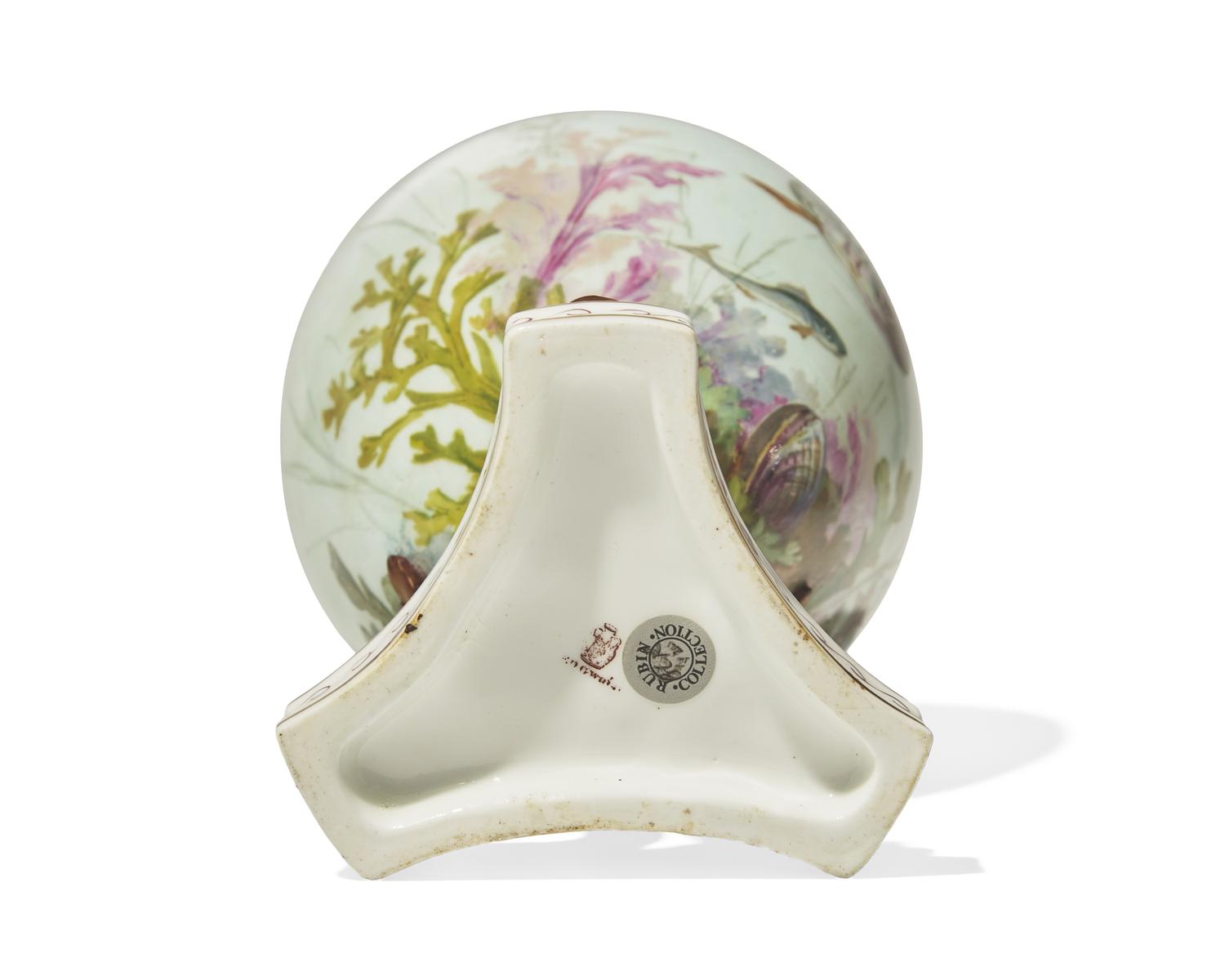 A Wedgwood Fish Decorated Porcelain Covered Urn