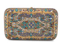 A Russian Enameled Silver-Gilt Cigarette Case