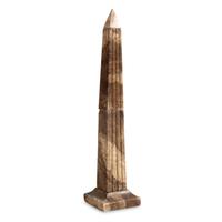 A Neoclassical Style Carved Mottled Brown Alabaster Obelisk