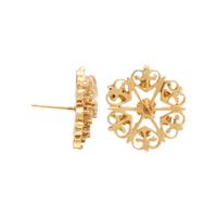 Diamond and Yellow Gold Brooch and Earrings