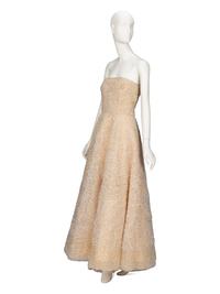 Oscar de la Renta, Embellished Champagne Tulle Evening Gown