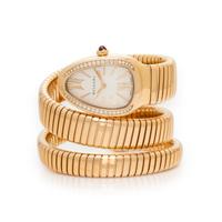 BULGARI, REF. 103002 'SERPENTI TUBOGAS' 18K ROSE GOLD WATCH WITH DIAMONDS, BOX AND PAPERS