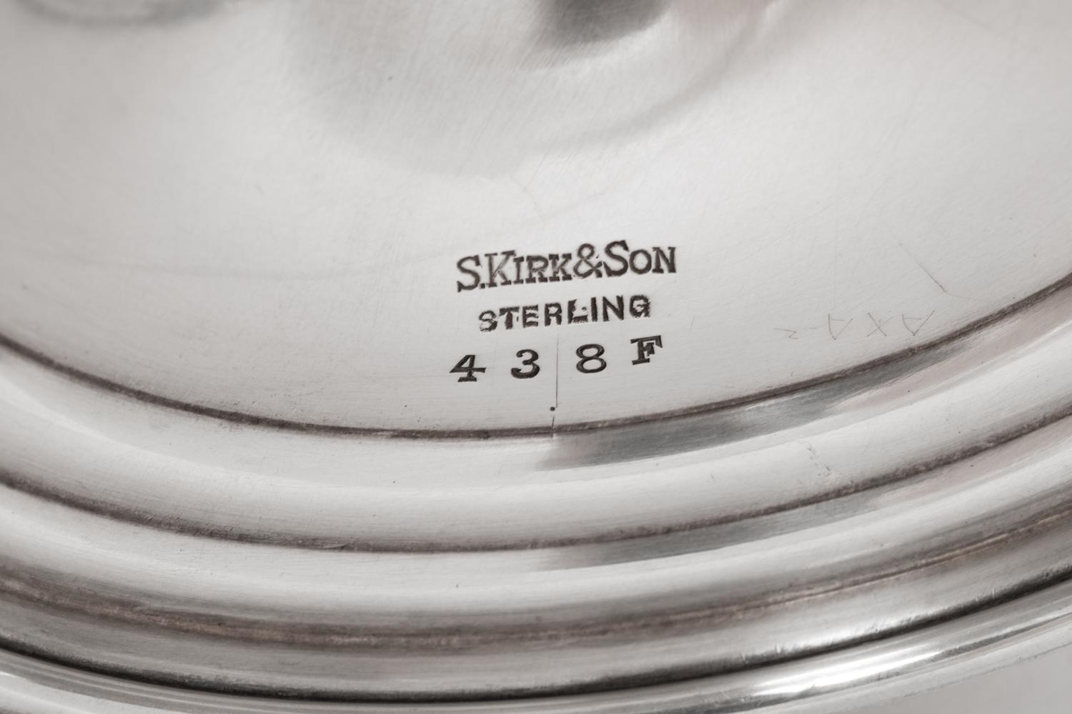 A Pair of S. Kirk and Son Silver Repoussé Compotes