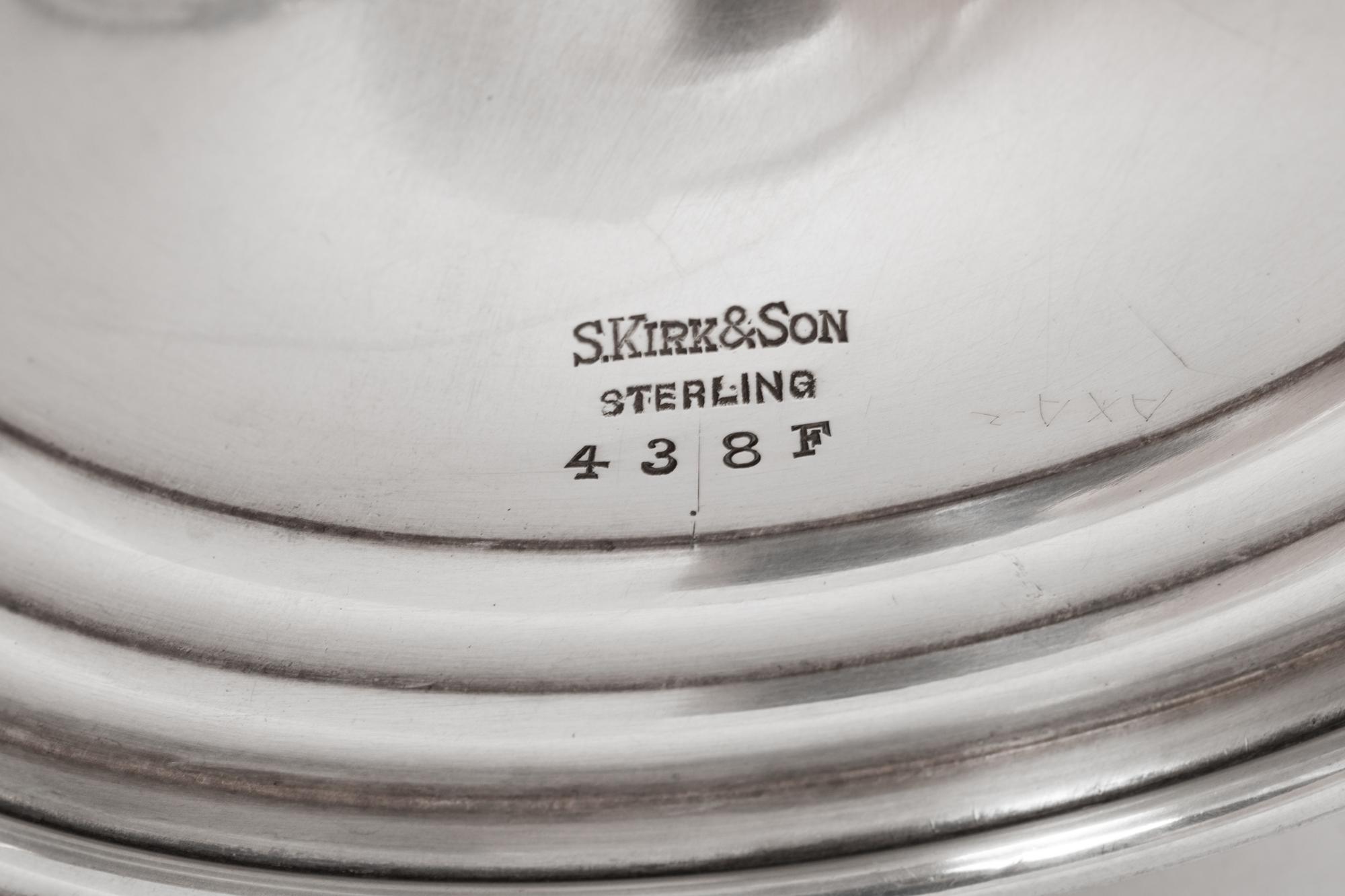 A Pair of S. Kirk and Son Silver Repoussé Compotes