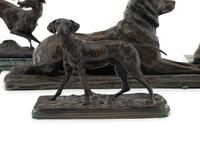 A Group of Seven French Bronze and Patinated Metal Animalier Groups