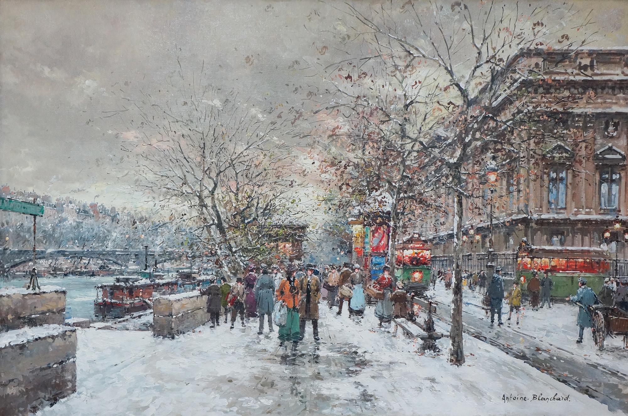 Antoine Blanchard, (French, 1910-1988), La Louvre, Passerelle des Artistes