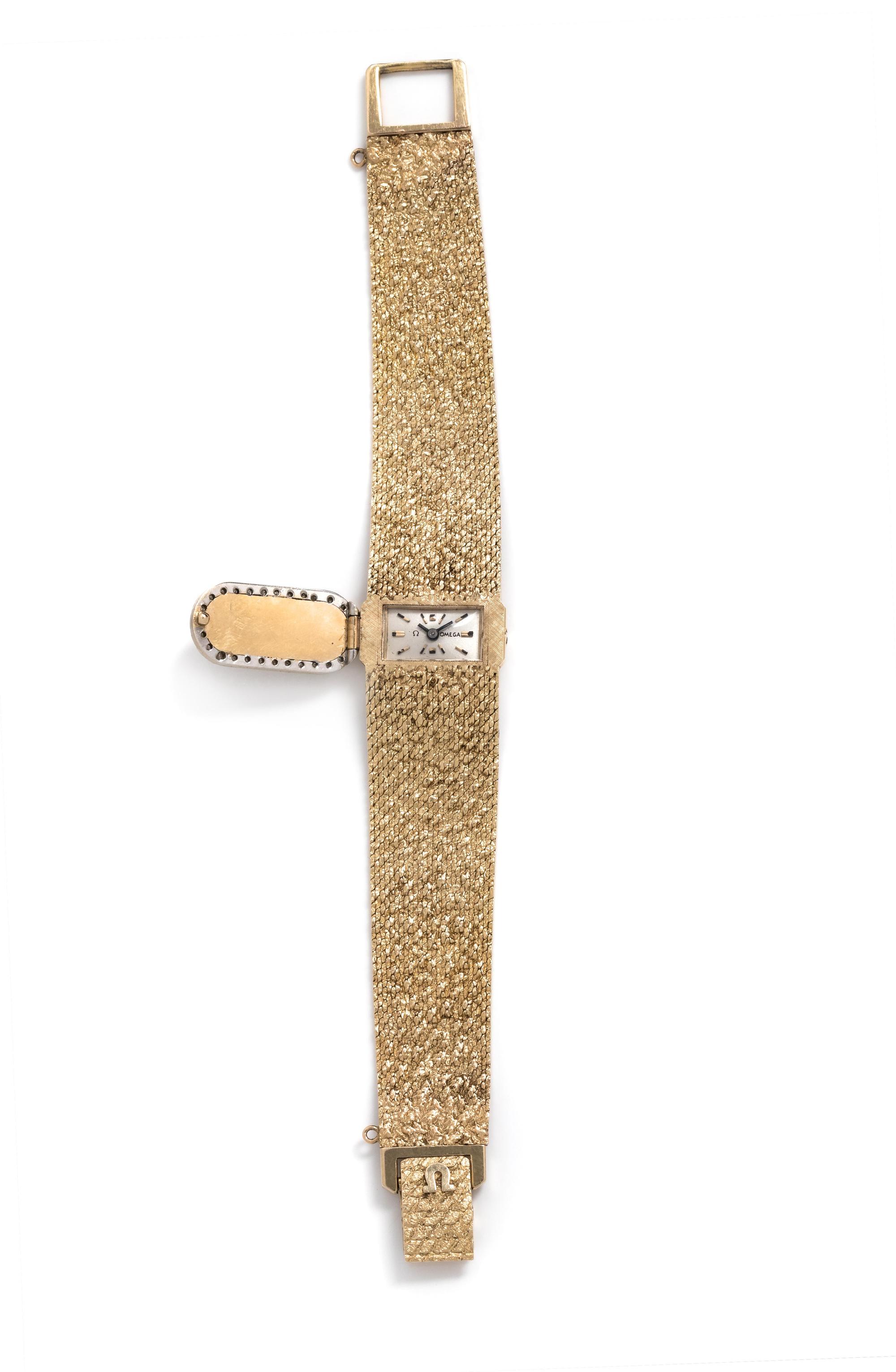 OMEGA, 14K YELLOW GOLD AND DIAMOND SURPRISE WATCH