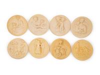 A Group of Eight Studio Dante di Volteradici Collector's Cabinet Plates