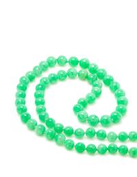 A Graduated Single Strand Jadeite Jade Bead Necklace,