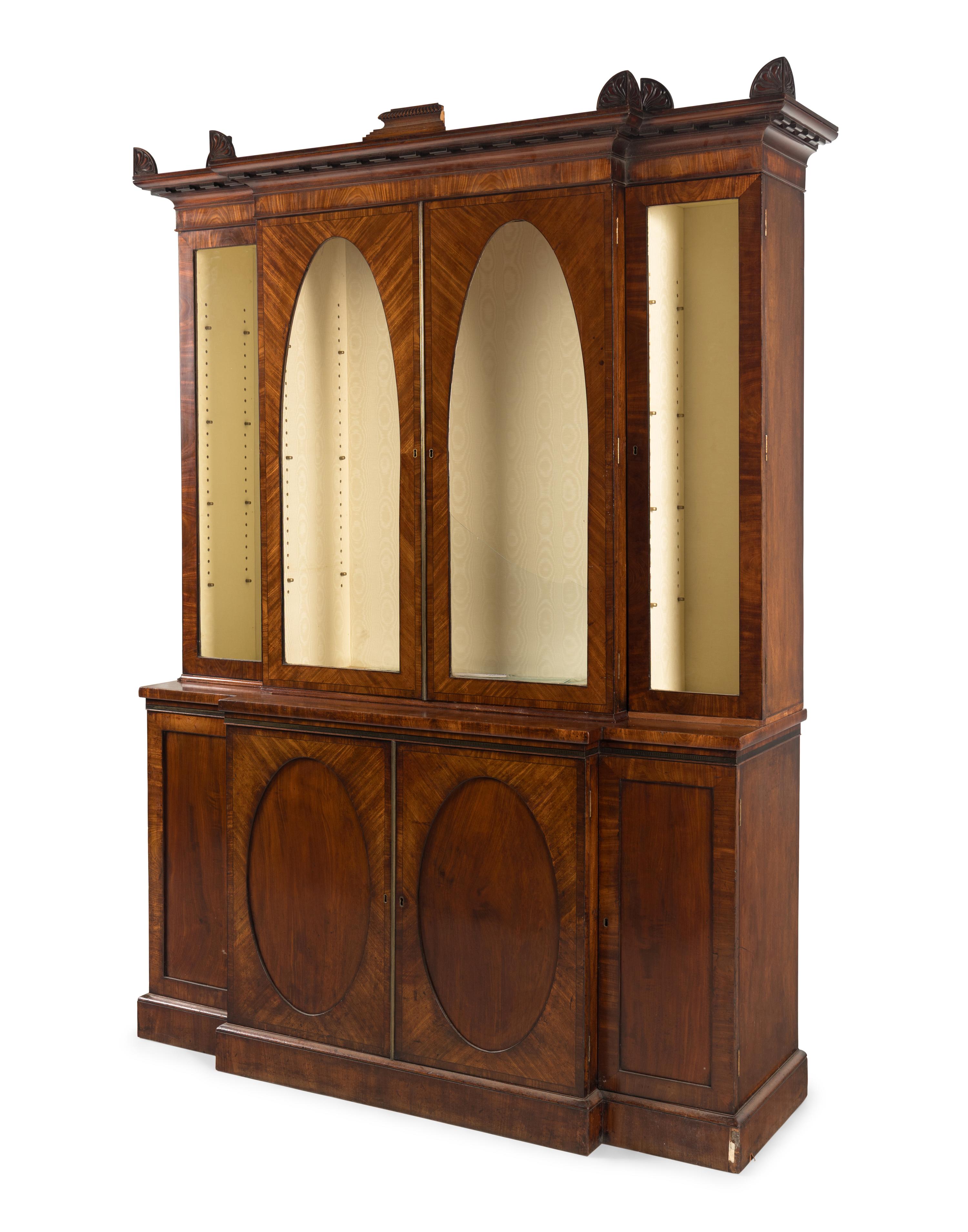 A Regency Mahogany Breakfront Bookcase