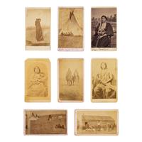 Cross, W.R. (1839-1907). A group of 8 CDVs of Spotted Tail, Spotted Eagle, and related subjects.