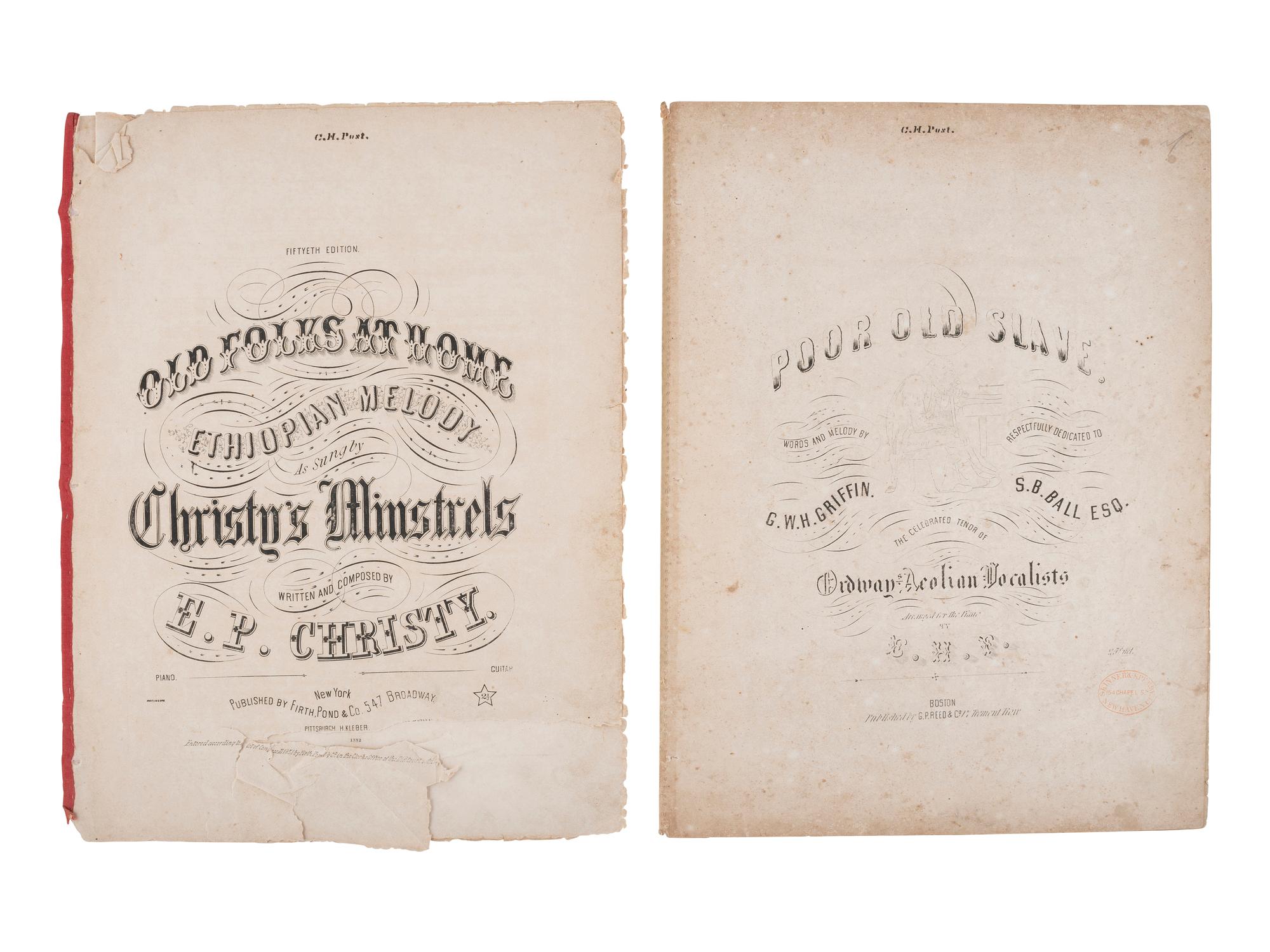 [AFRICAN AMERICANA]. Print ephemera related to enslavement and racism, comprising: