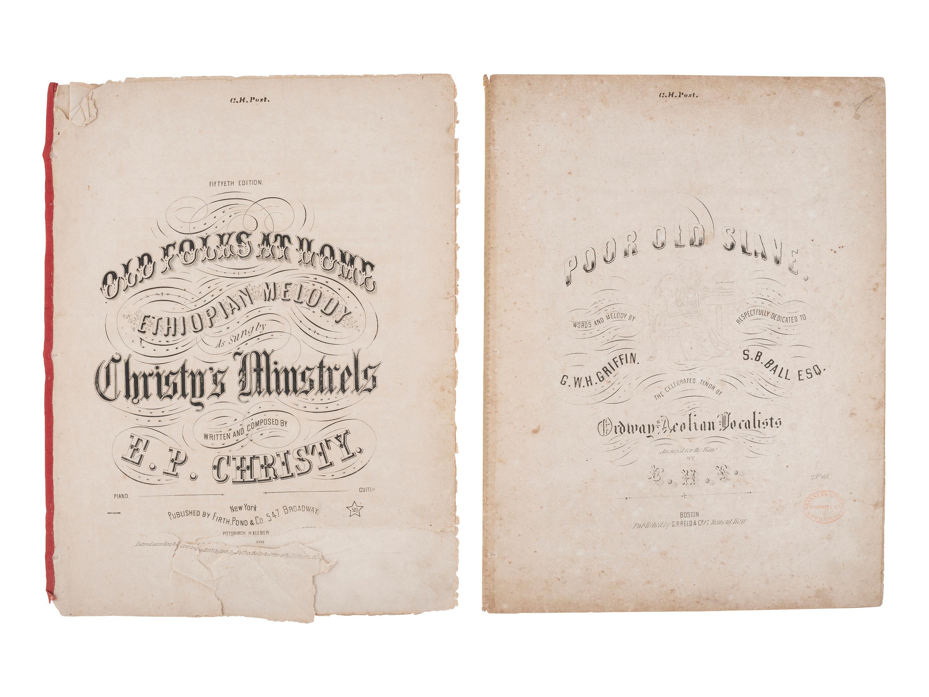 [AFRICAN AMERICANA]. Print ephemera related to enslavement and racism, comprising: