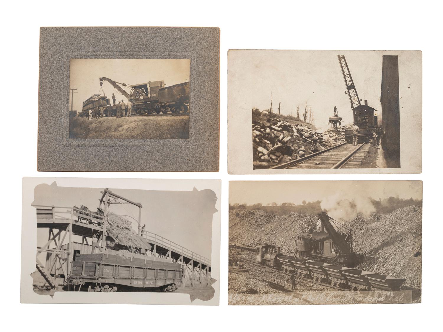 [RAILROADS]. A group of 190 RPPCs & photographs of trains, railroads, and locomotives.