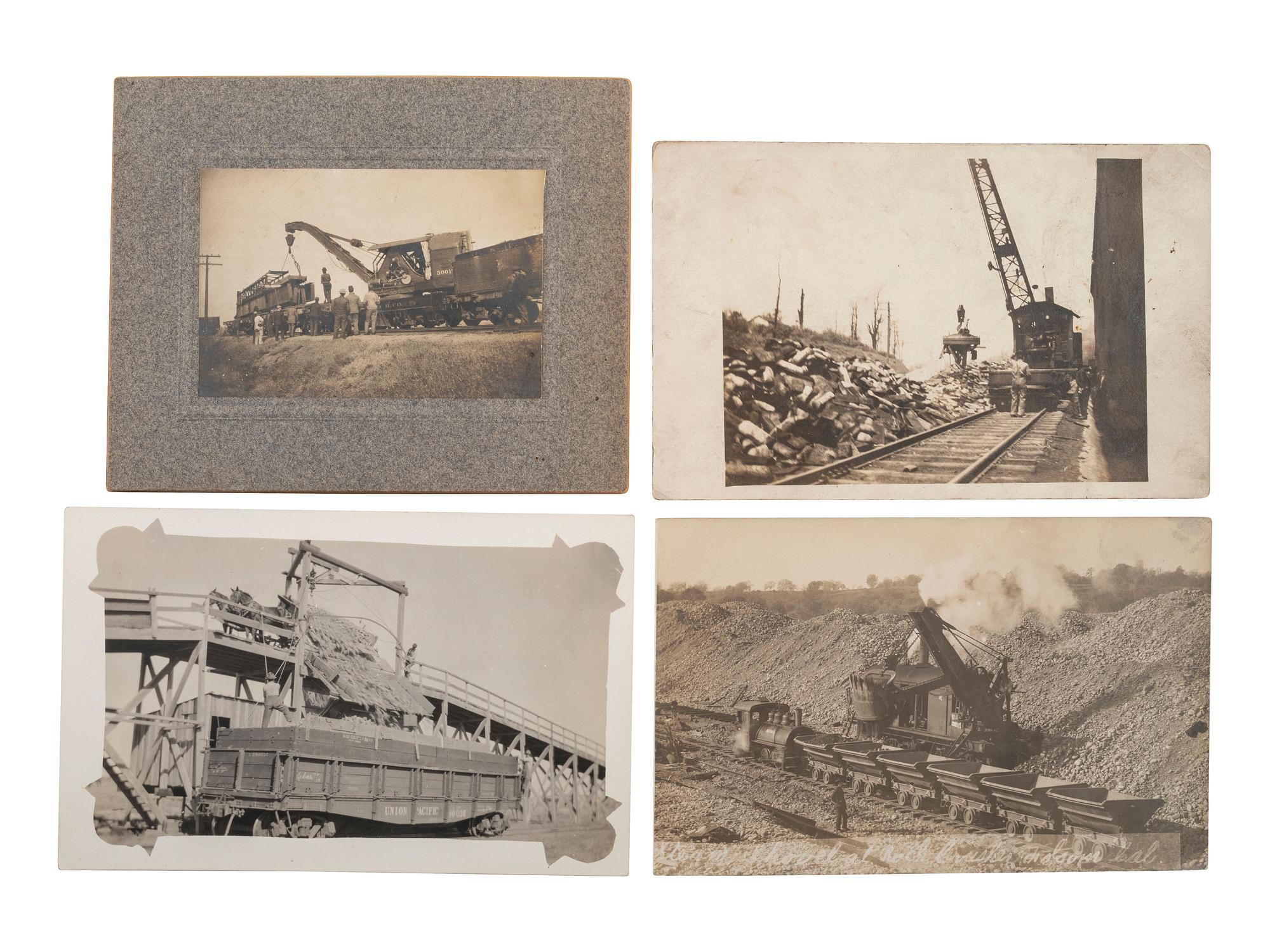 [RAILROADS]. A group of 190 RPPCs & photographs of trains, railroads, and locomotives.