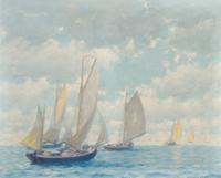 David Ericson, (American, 1873-1946), Departure of the Fishing Fleet off Cape Cod, Mass.