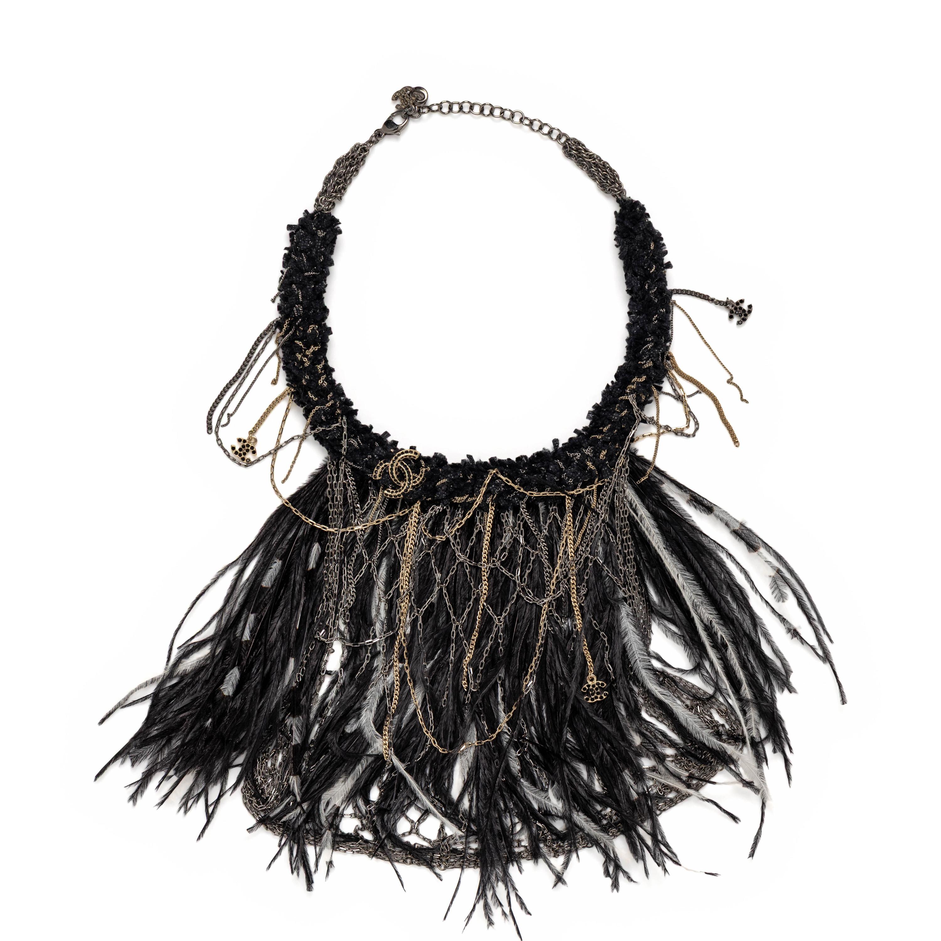 Chanel, Feather & Chain Bib Necklace