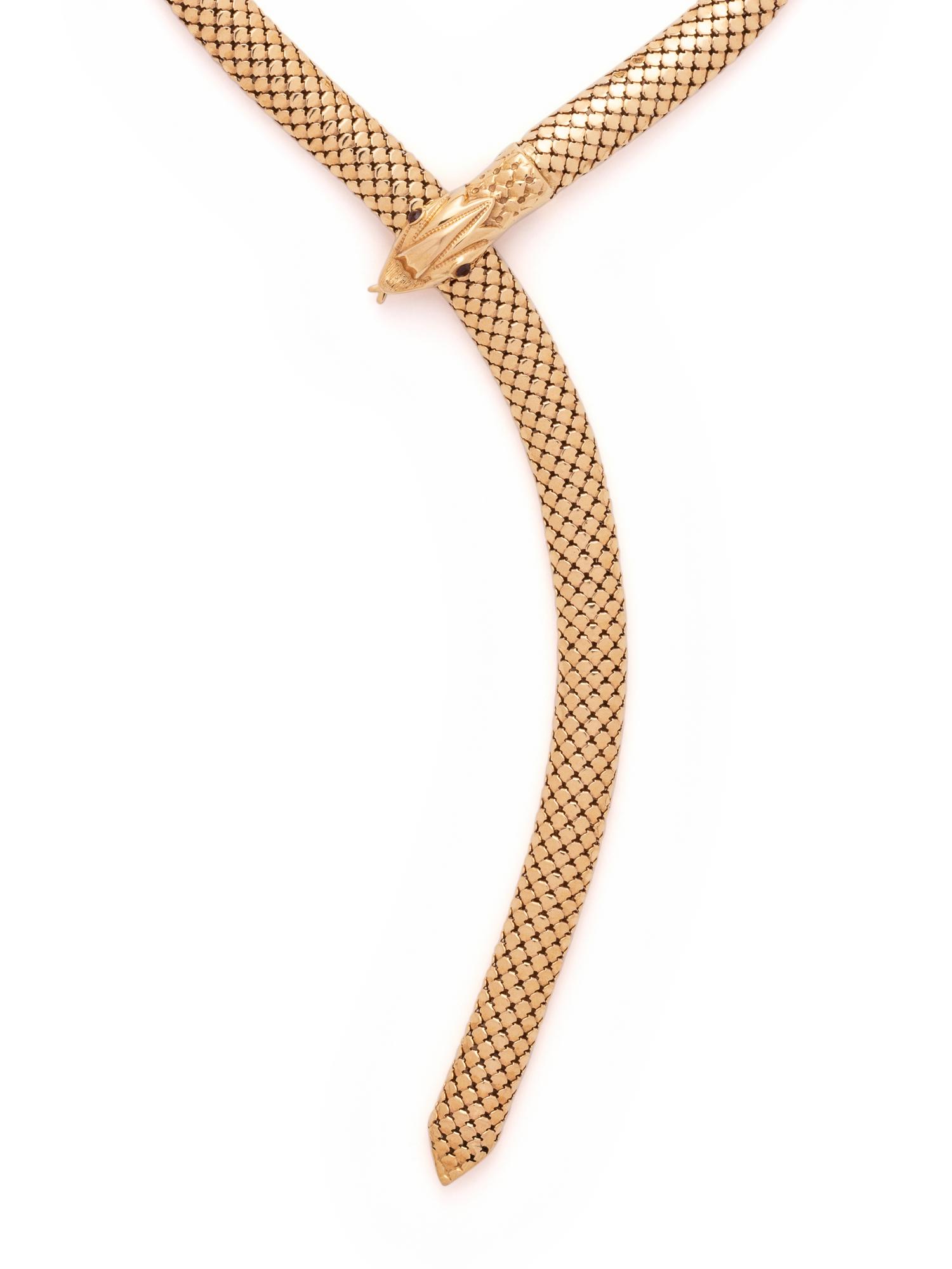 YELLOW GOLD SNAKE NECKLACE