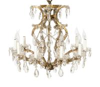 A Venetian Cased Glass Eight-Light Chandelier