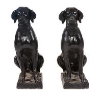 A Pair of Painted Concrete Labrador Retrievers Height 29 inches.