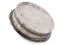 Navajo Silver Lidded Box, with Turquoise Inlaid Finial