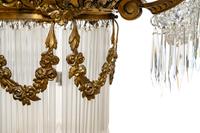 A Continental Gilt Bronze and Glass Three-Light Chandelier