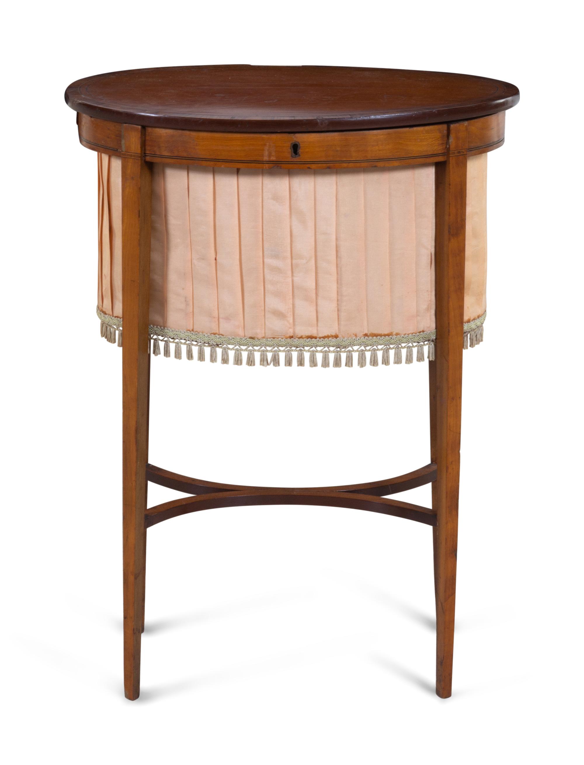 An Edwardian Inlaid Satinwood Sewing Table