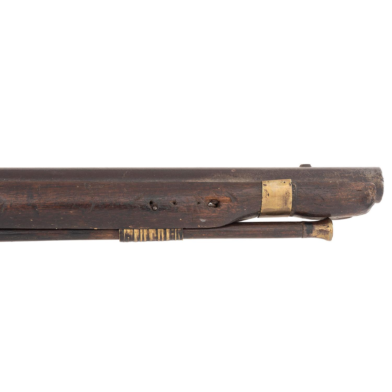 Percussion Altered Belgian Northwest Trade Gun Marked Barnett