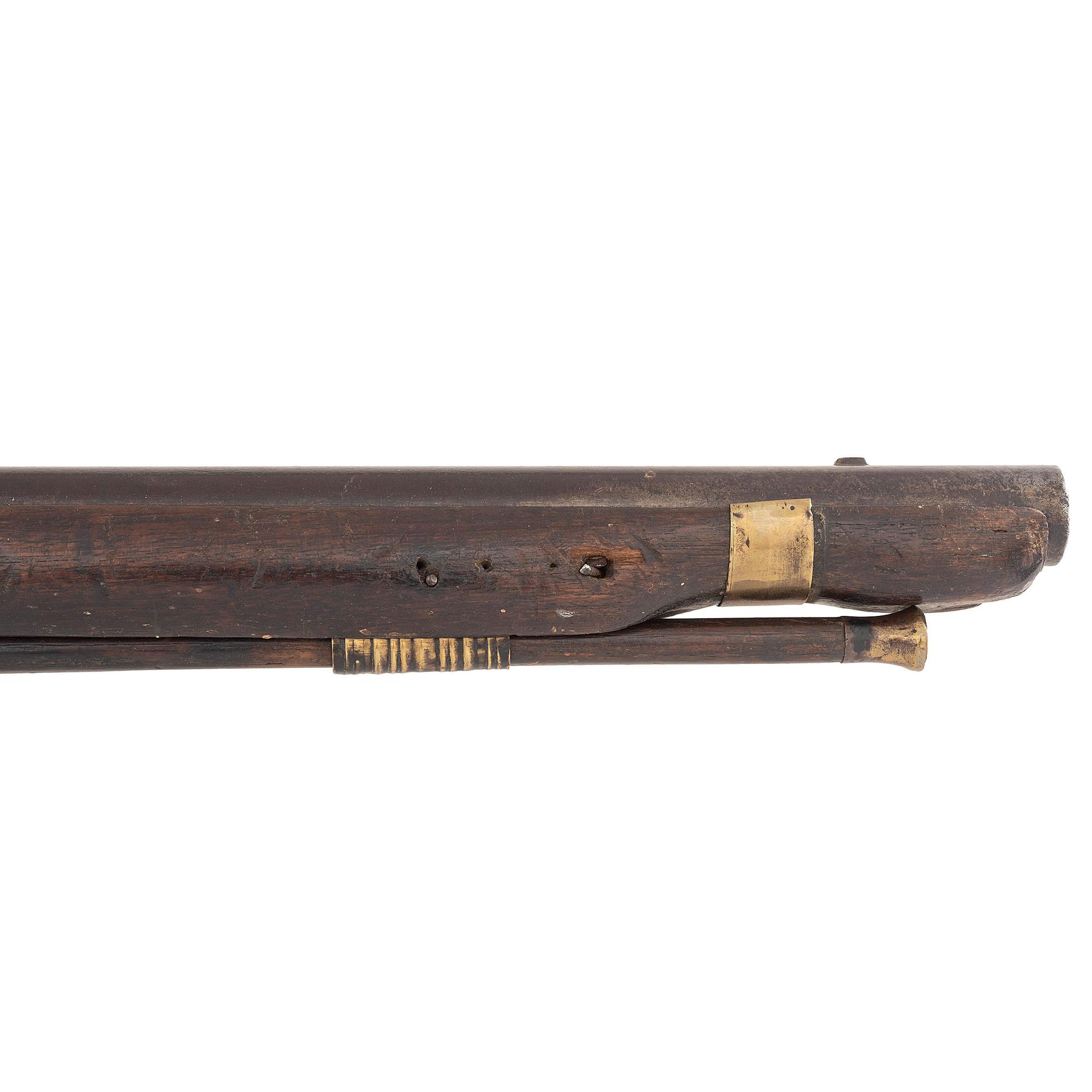 Percussion Altered Belgian Northwest Trade Gun Marked Barnett
