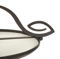 A Pair of Paul Ferrante Argyle Iron and Alabaster Pendant Lights