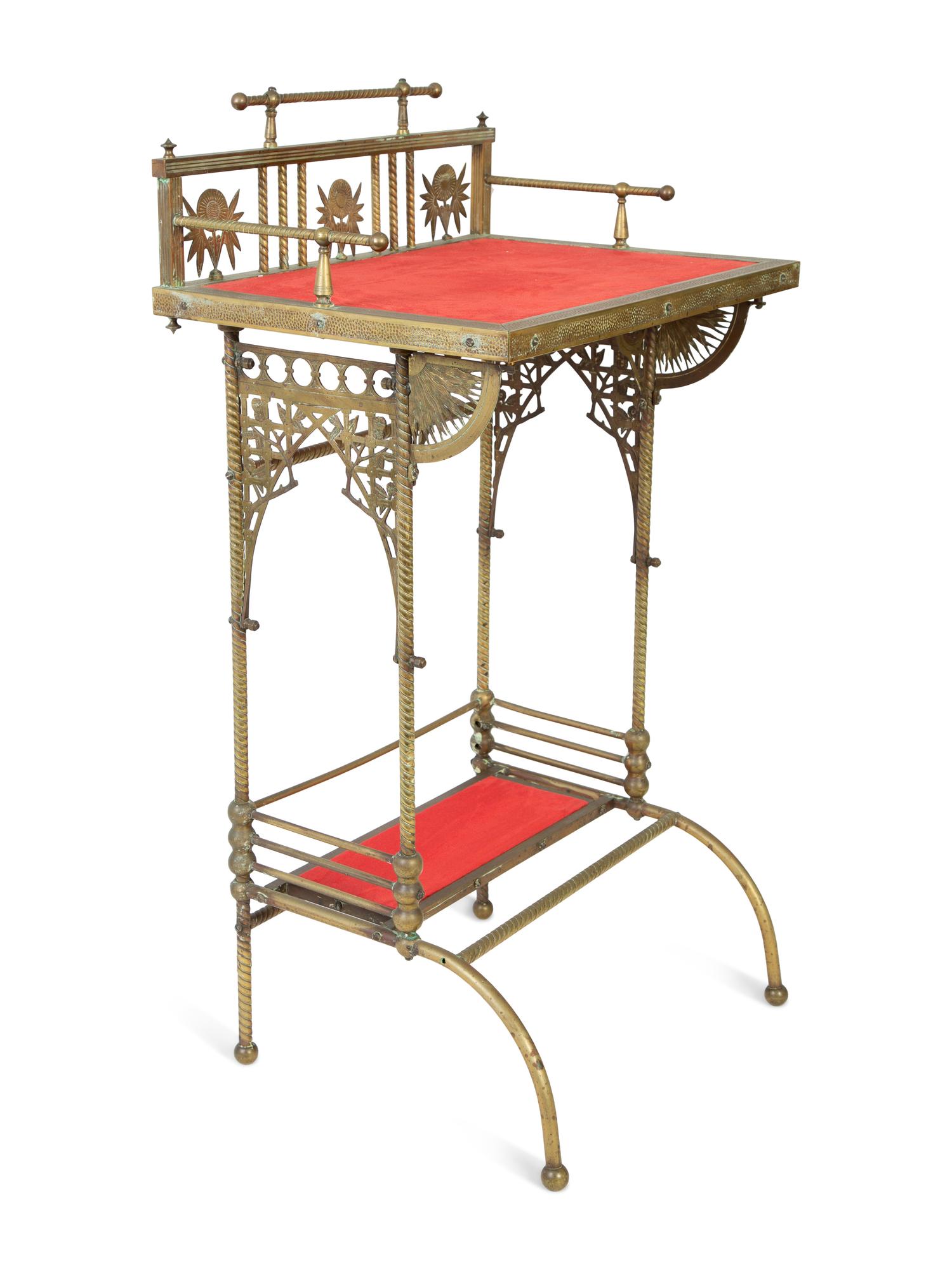 A Charles Parker Aesthetic Movement Brass Telephone Table — CIRCA 1890