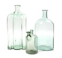 Three American Blown Glass Bottles, Height of tallest 14 inches.