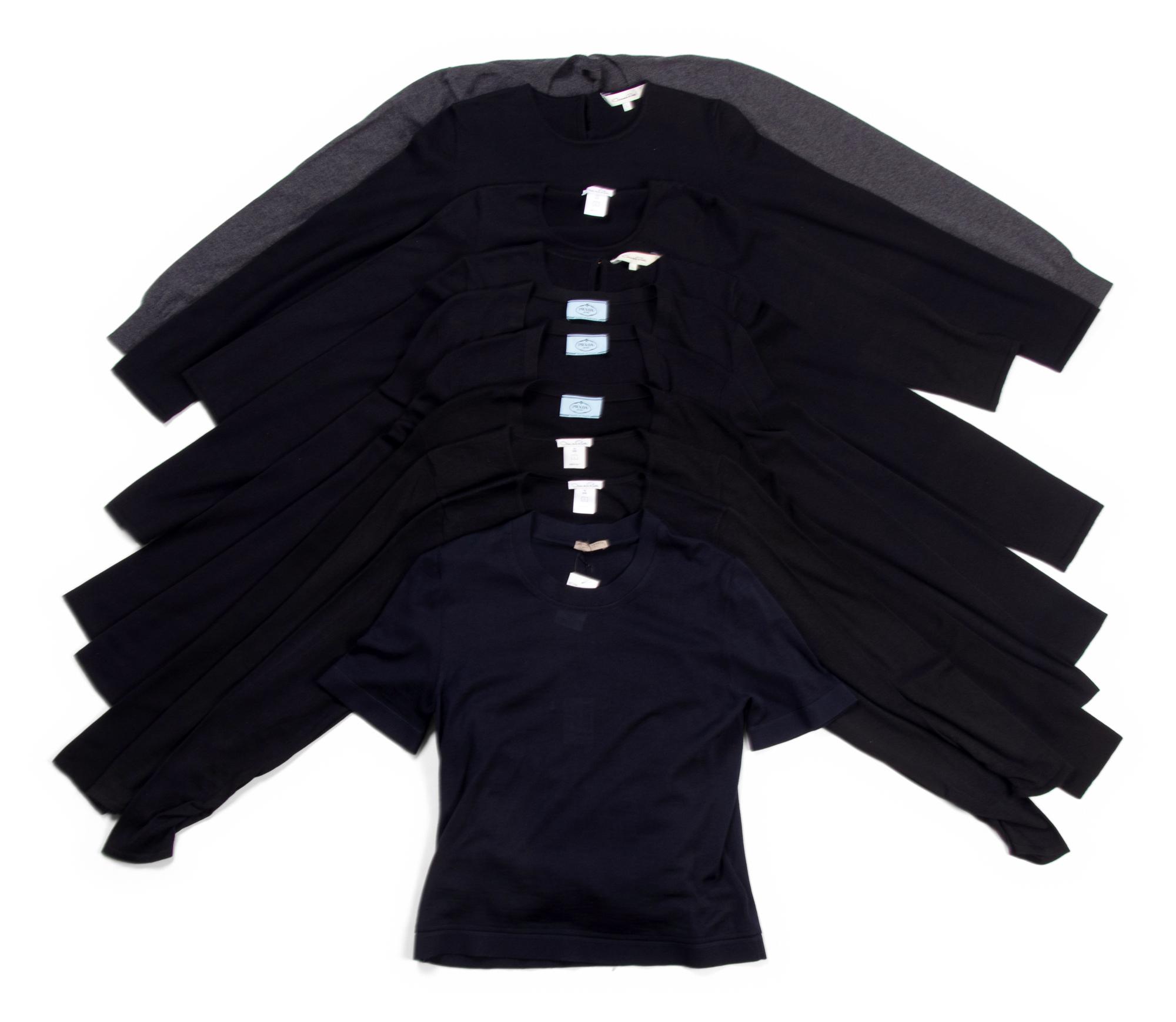 Ten Designer Cashmere Knit Tops: One The Row, One Bottega Veneta, Three Prada, and Five Oscar de la Renta