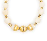 EMIS BEROS, WHITE CORAL AND DIAMOND NECKLACE