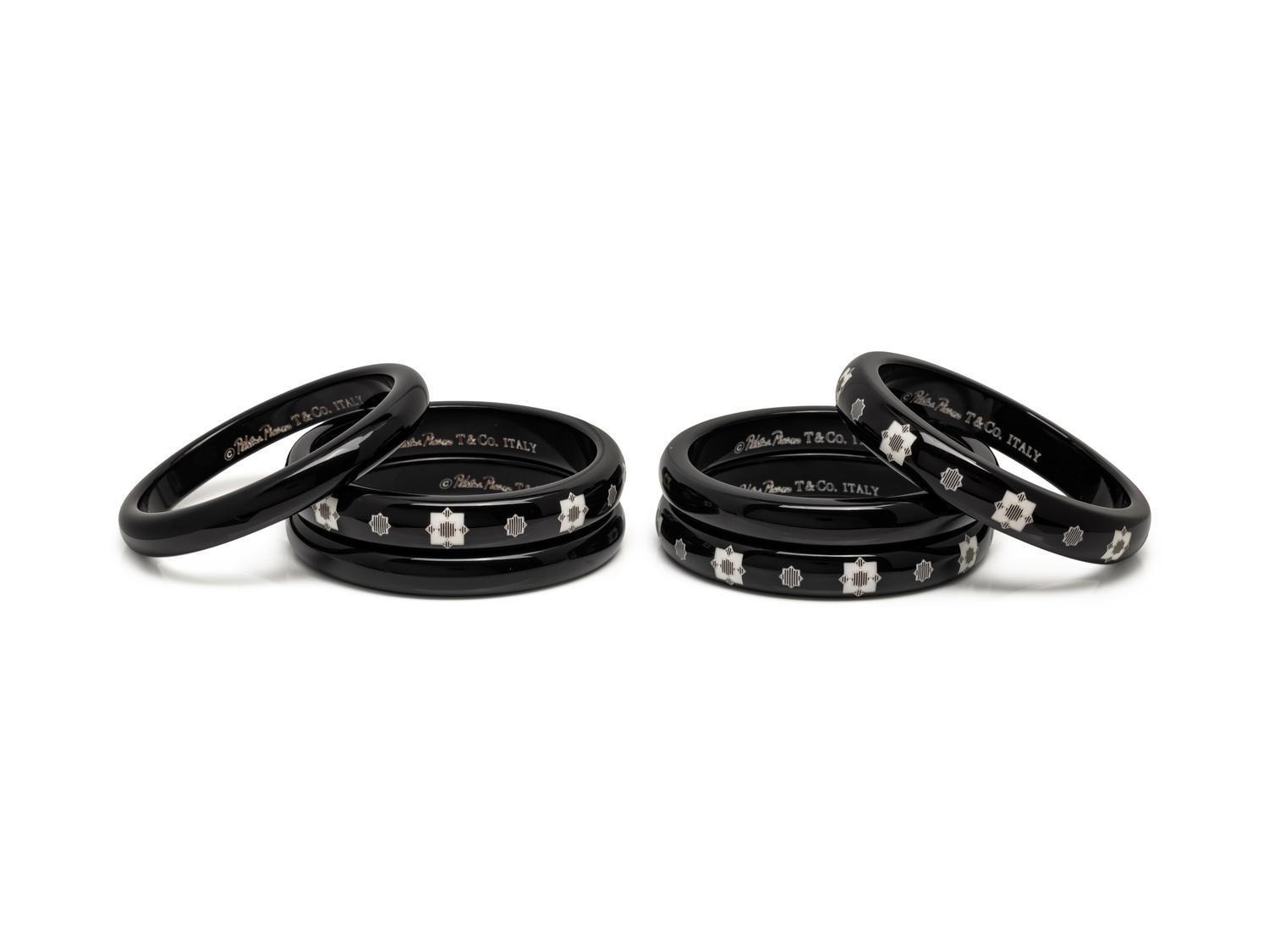 TIFFANY & CO., PALOMA PICASSO RESIN 'ZELLIGE' BANGLE BRACELETS