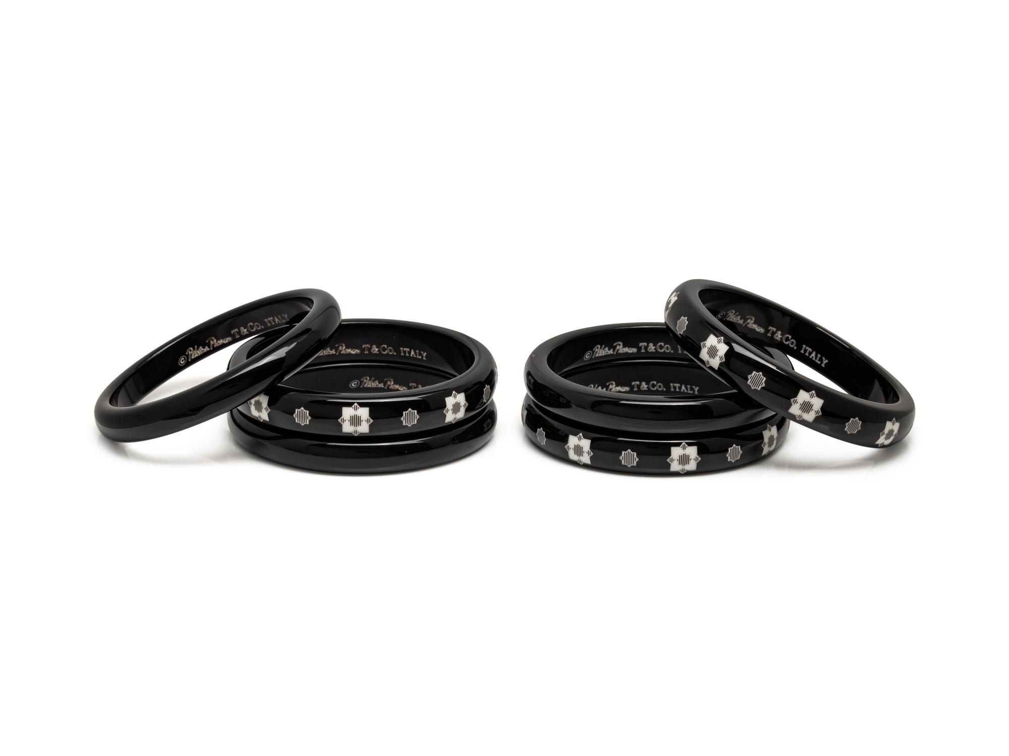 TIFFANY & CO., PALOMA PICASSO RESIN 'ZELLIGE' BANGLE BRACELETS