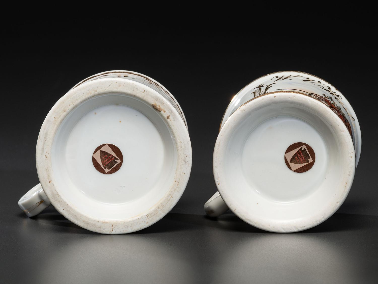 Two Fireman's Occupational Shaving Mugs