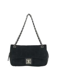 Chanel Chocolate Bar Bag in Black Suede