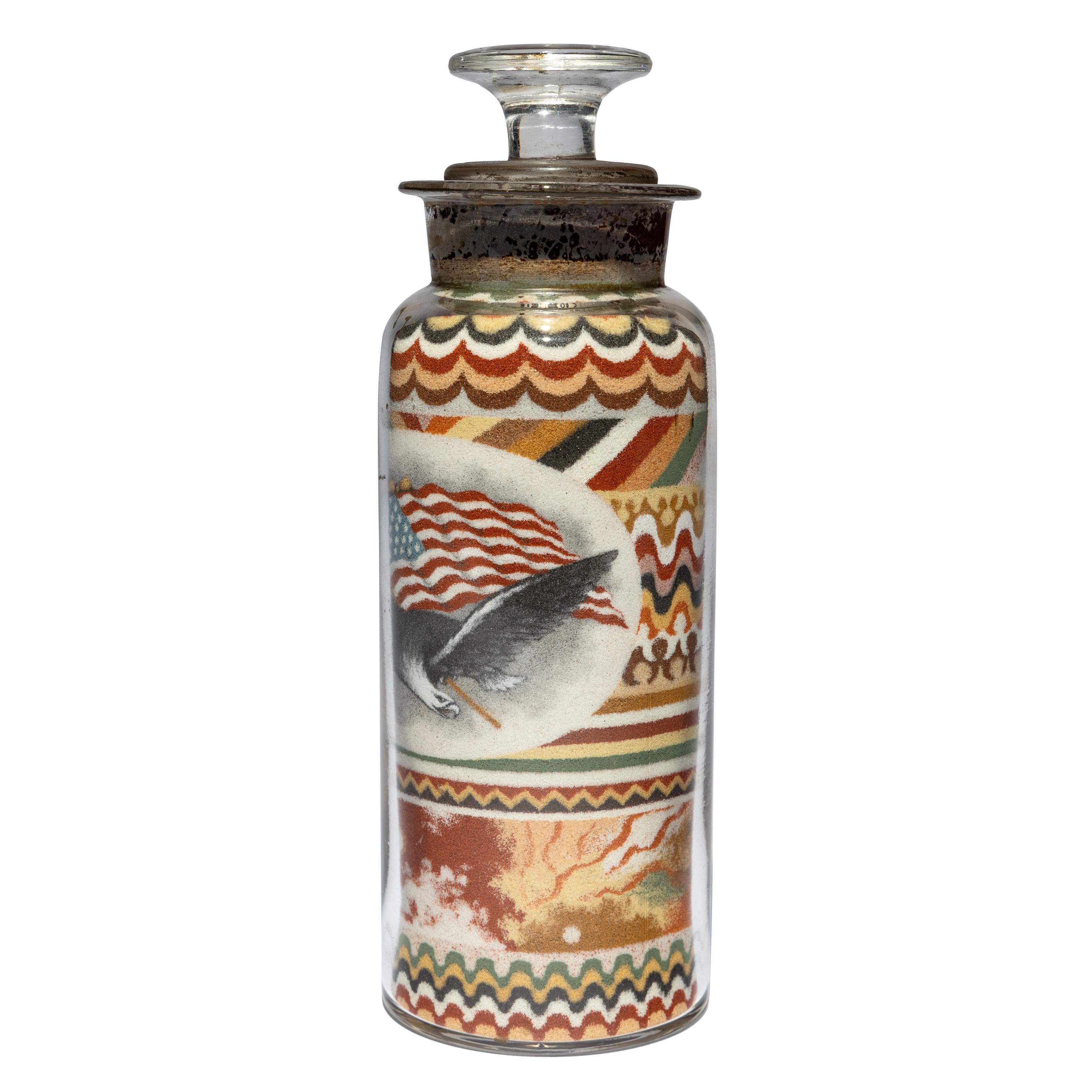 A Sand Art Bottle, Andrew Clemens (1857-1895), McGregor, Iowa, Circa 1886