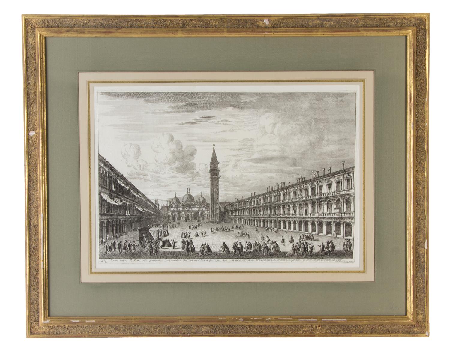 An Italian Engraving, Michele Marieschi (1696-1743), Height 12 1/4 x width 17 3/4 inches.