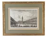 An Italian Engraving, Michele Marieschi (1696-1743), Height 12 1/4 x width 17 3/4 inches.