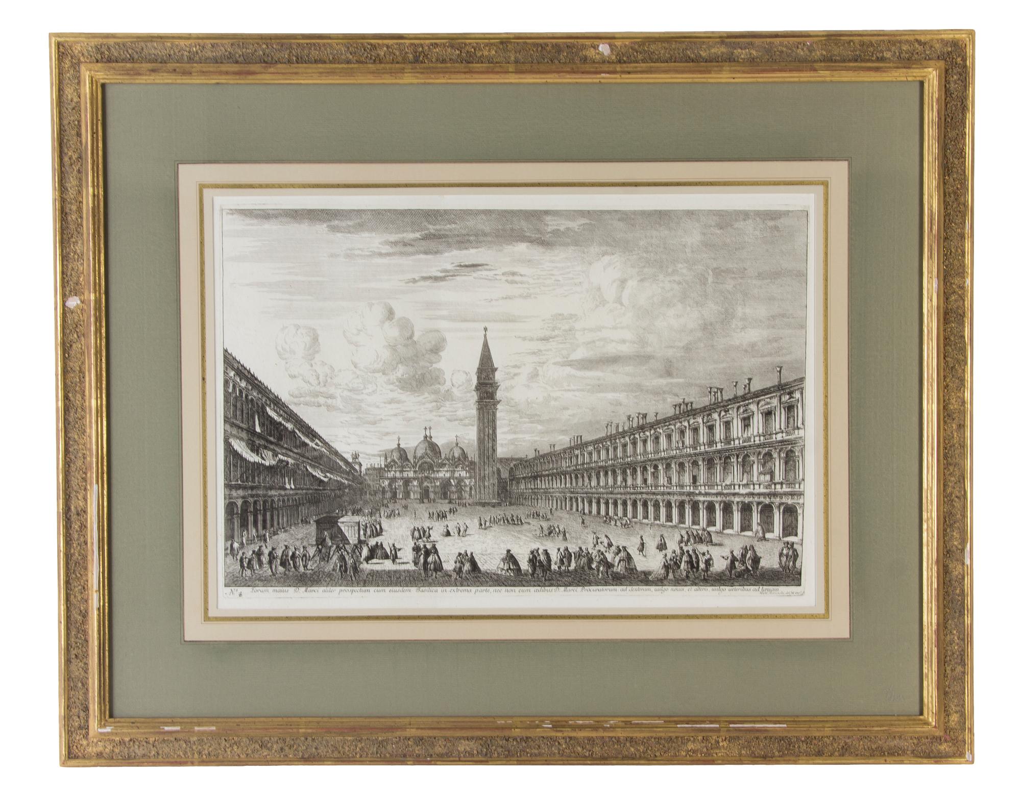 An Italian Engraving, Michele Marieschi (1696-1743), Height 12 1/4 x width 17 3/4 inches.