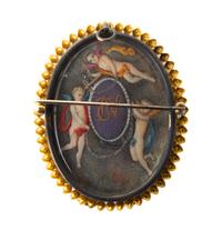 A Continental Portrait Miniature, Height 2 inches.