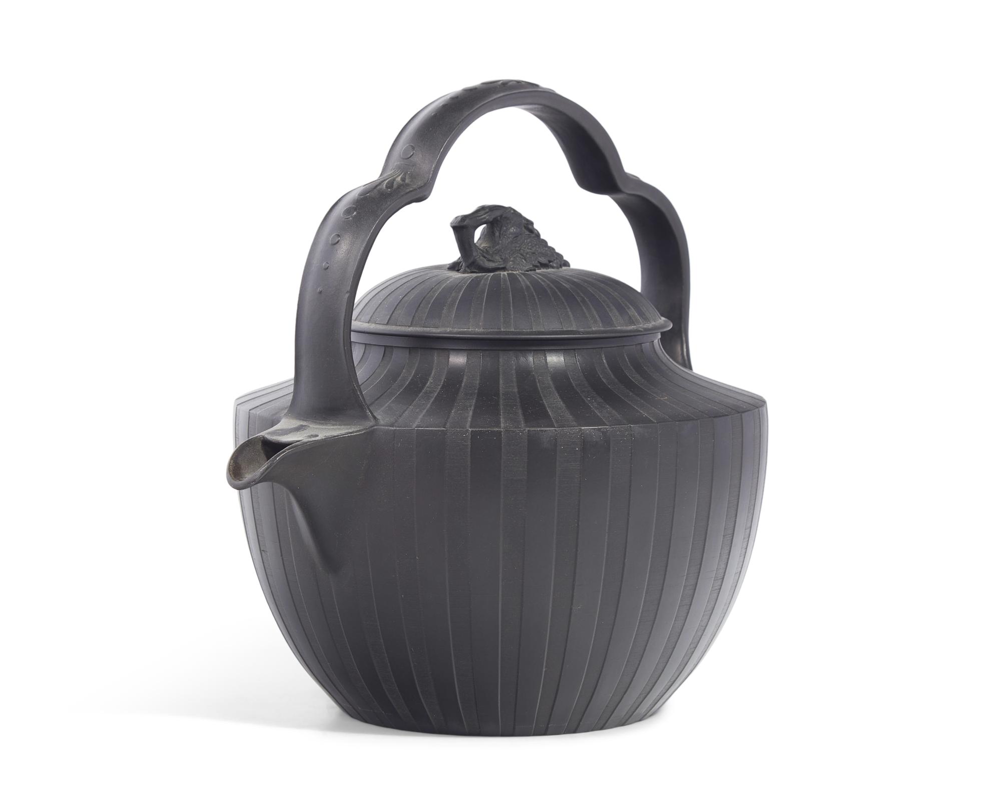 A Wedgwood Black Basalt Rum Kettle and Cover